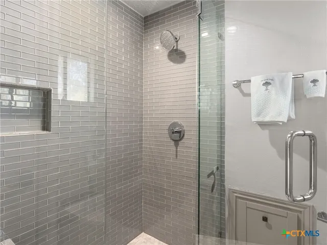 a bathroom with a shower