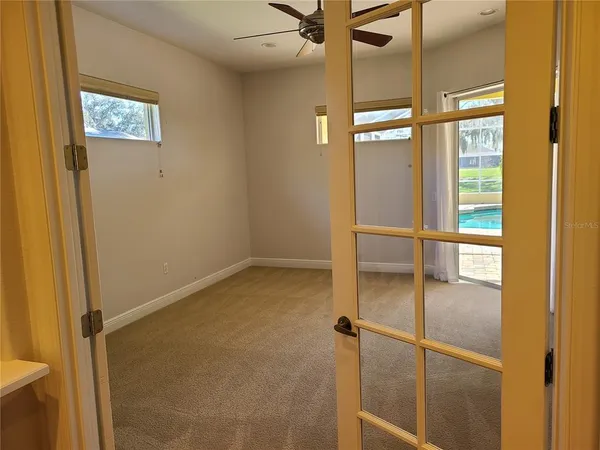 an empty room with a window