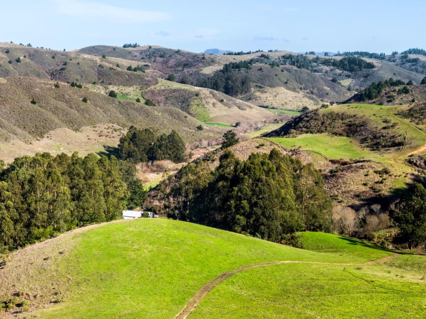 3225 Pomponio Creek Road San Gregorio, CA 94074 - Photo 45 of 50 a view of a field with mountains in the background