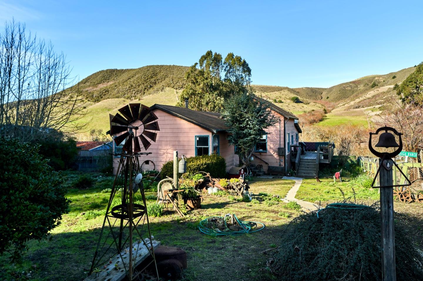 3225 Pomponio Creek Road San Gregorio, CA 94074 - Photo 10 of 50 a view of a house with swimming pool and porch with furniture