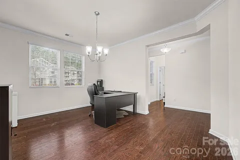 a view of a work space with a window