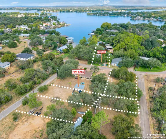 a view of a lake with a city
