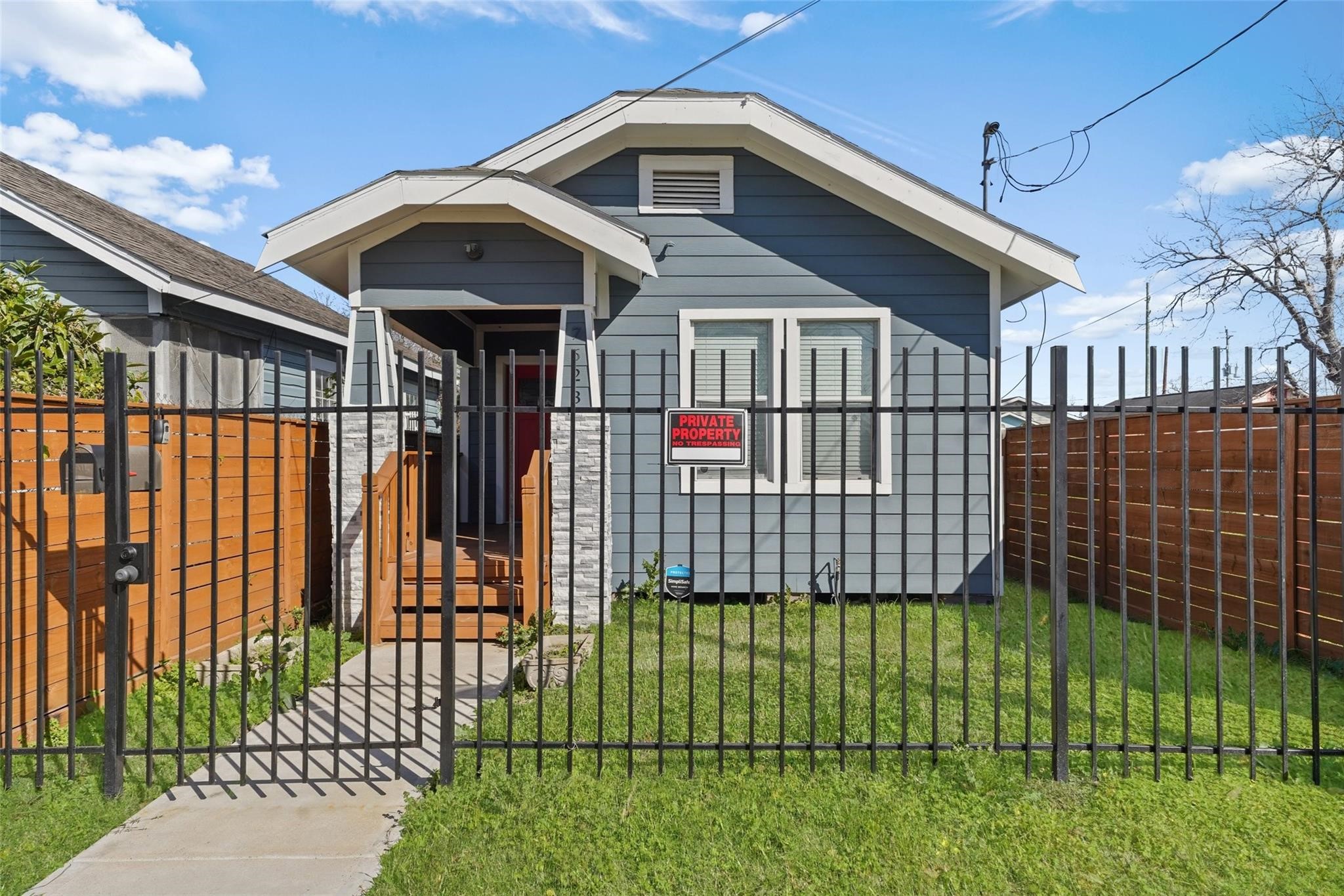 a front view of a house with a balcony