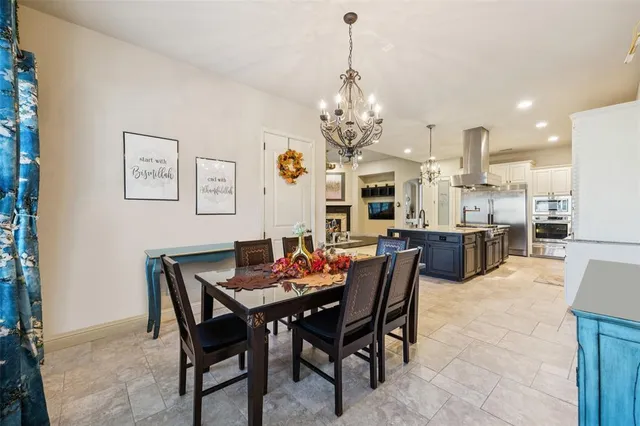 a view of a dining room and livingroom view