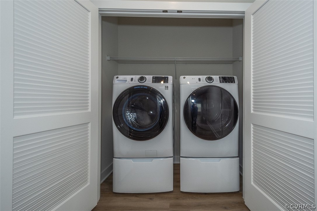 4100 Maze Runner Drive, Unit 406 Midlothian, VA 23112 - Photo 21 of 34 a utility room with dryer and washer