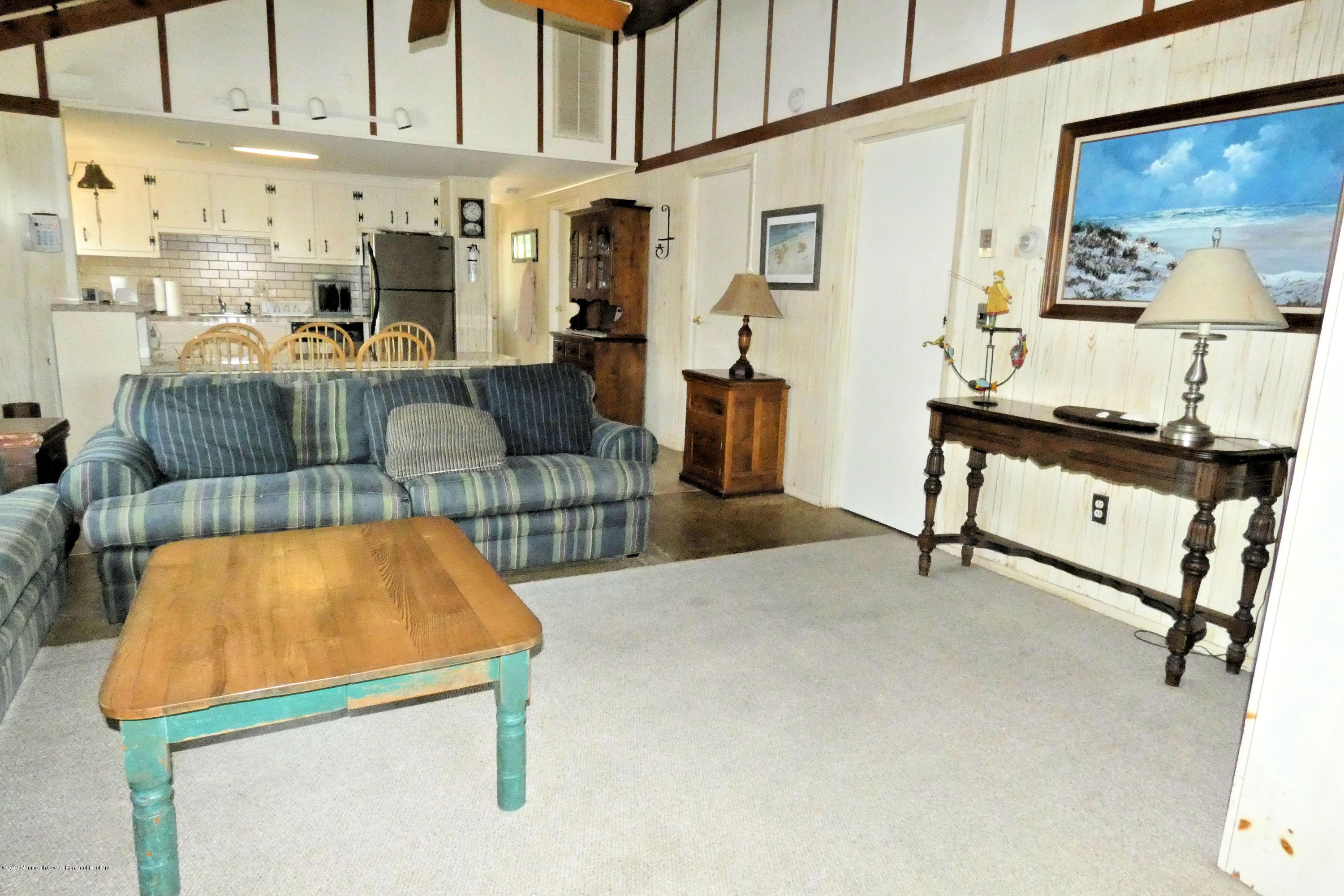 44 Las Vegas Road Lavallette, NJ 08735 - Photo 4 of 18 a living room with furniture pool table and kitchen view