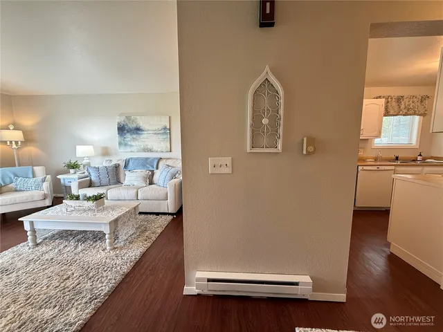 a living room with furniture and a couch