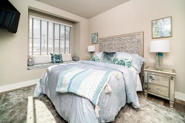 a view of a terrace with furniture and a table