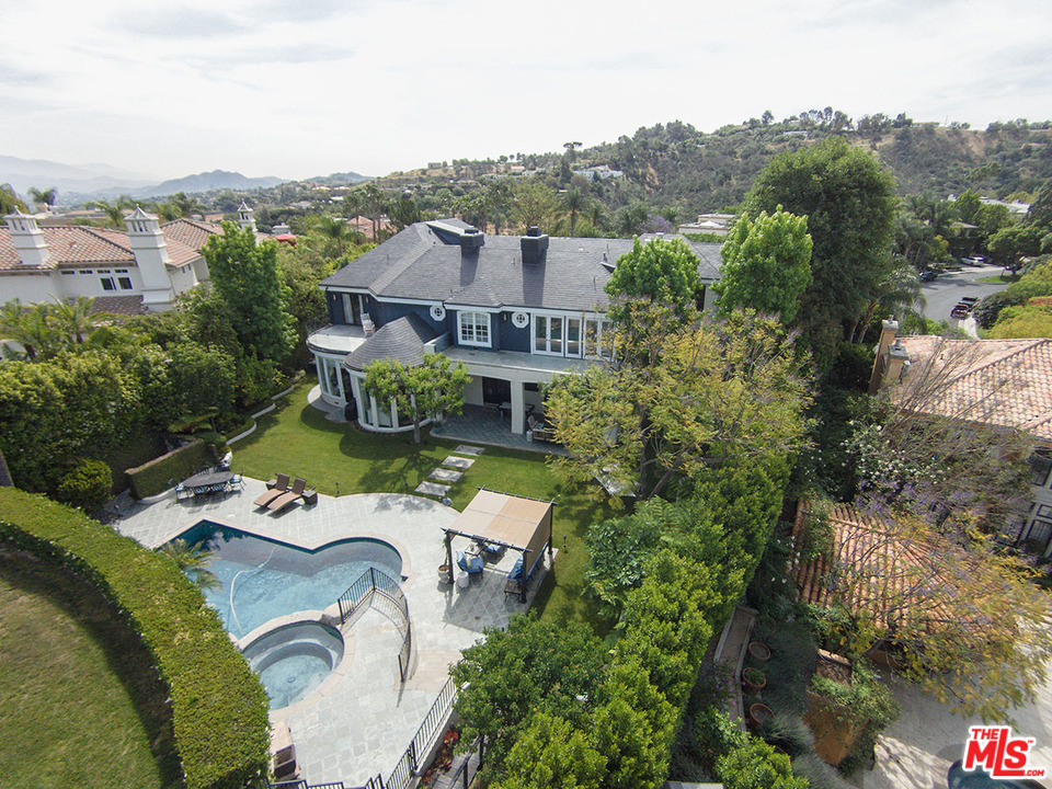 13981 Aubrey Road Beverly Hills, CA 90210 - Photo 15 of 20 an aerial view of a house with a big yard