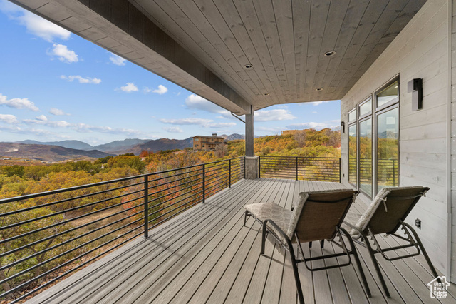 2280 East Outlaw Road, Unit 56 Kamas, UT 84036 - Photo 58 of 59 Wooden deck with a mountain view