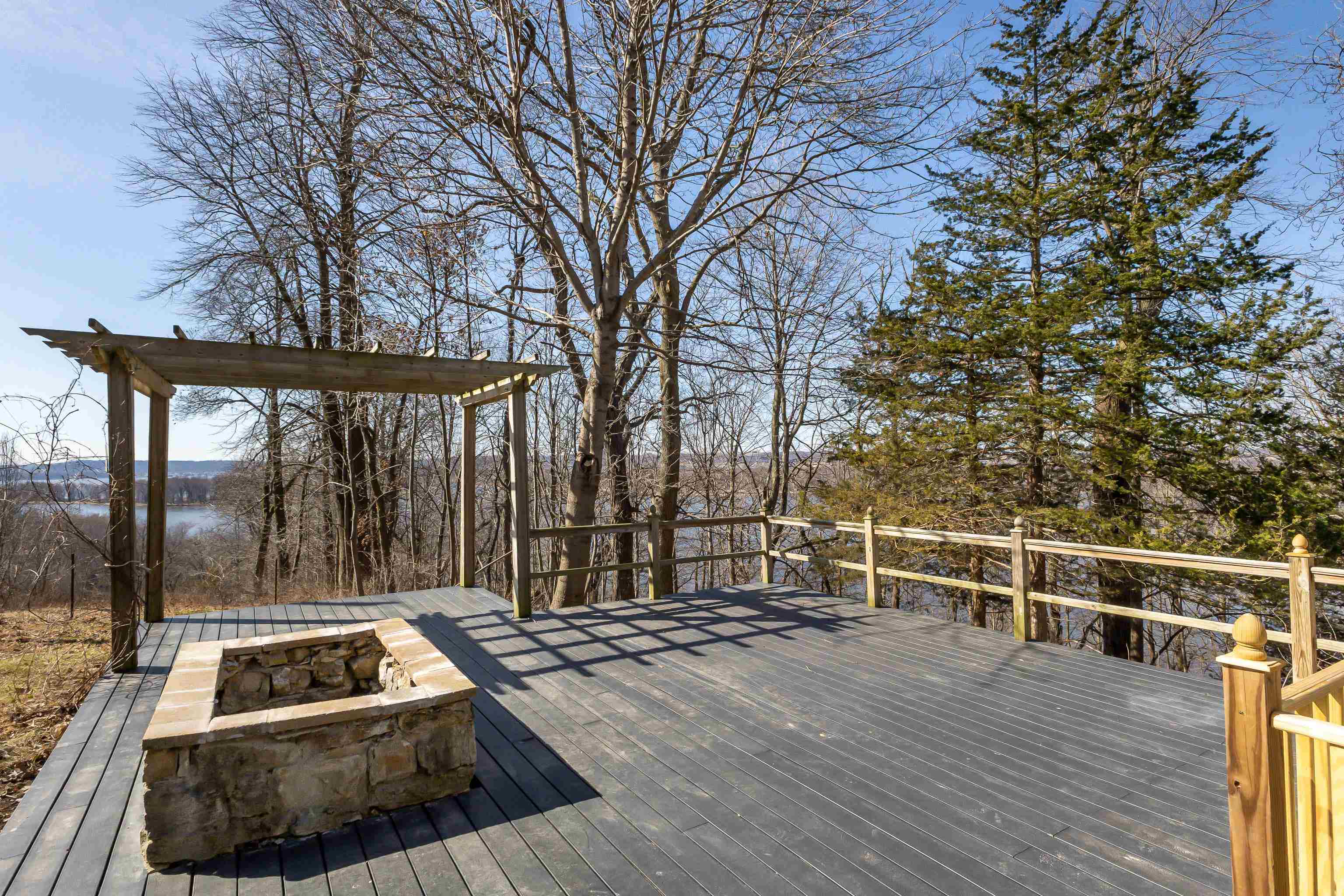 4785 South River Road Hanover, IL 61041 - Photo 33 of 46 a view of a roof deck with wooden floor and fence