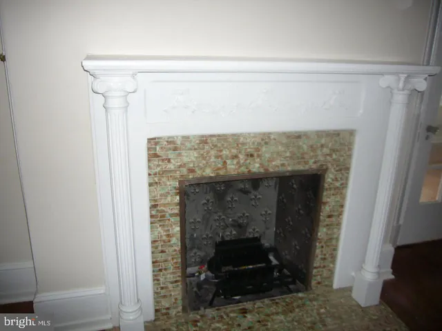 a close view of fireplace