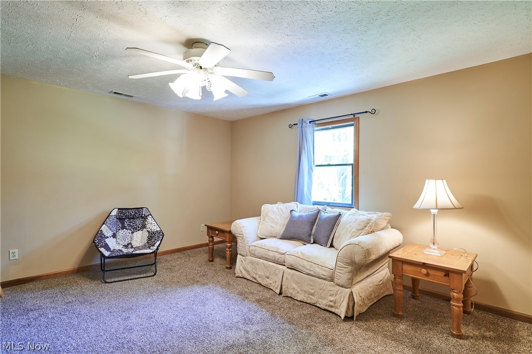 1121 Novak Road Grafton, OH 44044 - Photo 29 of 37 Carpeted 2nd Floor bedroom with a textured ceiling and ceiling fan