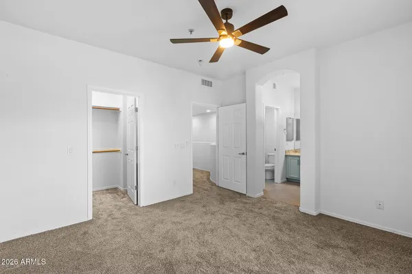 an empty room with windows
