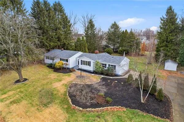 a view of a house with garden