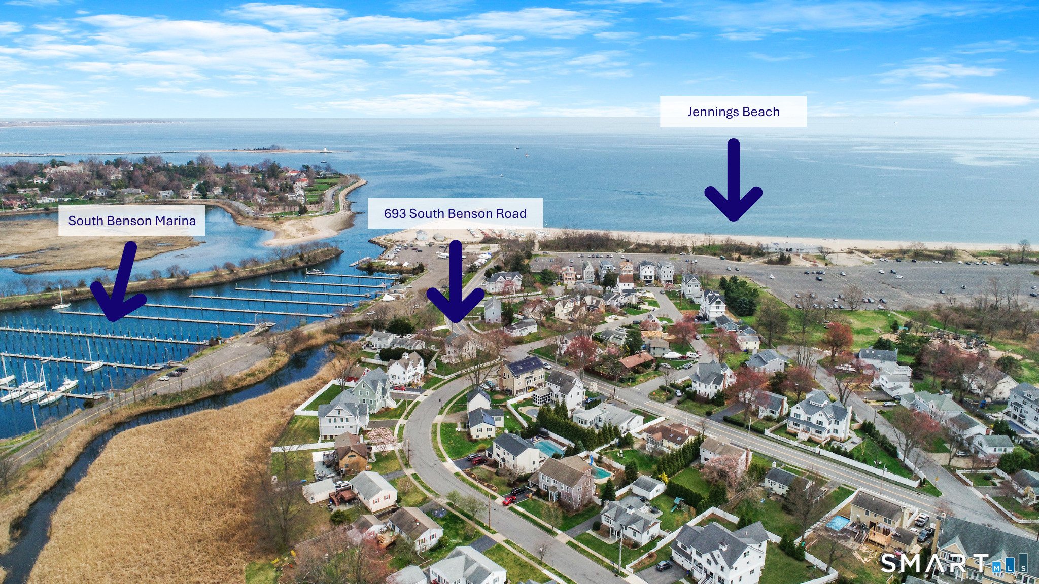 693 South Benson Road Fairfield, CT 06824 - Photo 2 of 40 Steps to marina, beach, playground, skate park, walking trails, school and town.