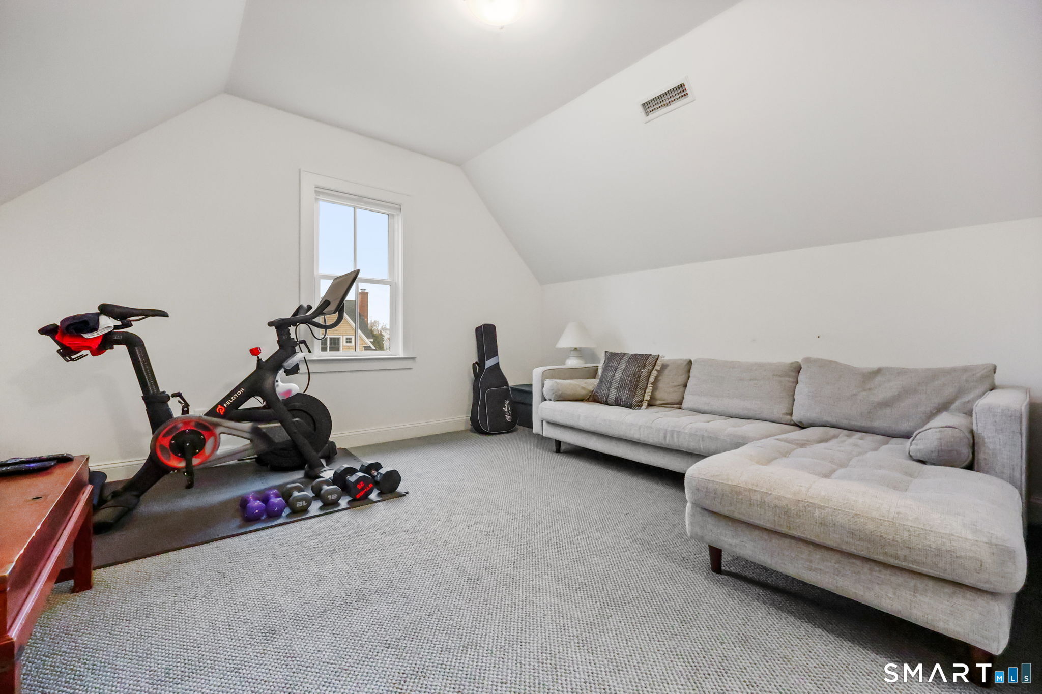 693 South Benson Road Fairfield, CT 06824 - Photo 27 of 40 Flexible 3rd floor space for gym, play area, office or additional bedroom. Plus unfinished attic space for storage and mechanicals