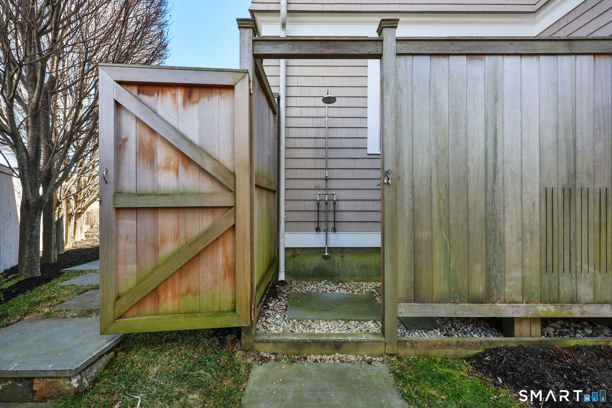 693 South Benson Road Fairfield, CT 06824 - Photo 32 of 40 Nothing like an outdoor shower