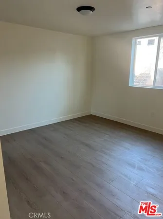 an empty room with a workbench