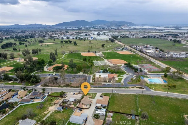 a view of a city with garden
