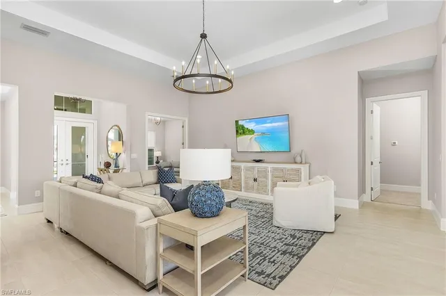 a living room with furniture