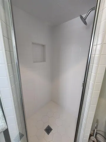 a bathroom with a shower