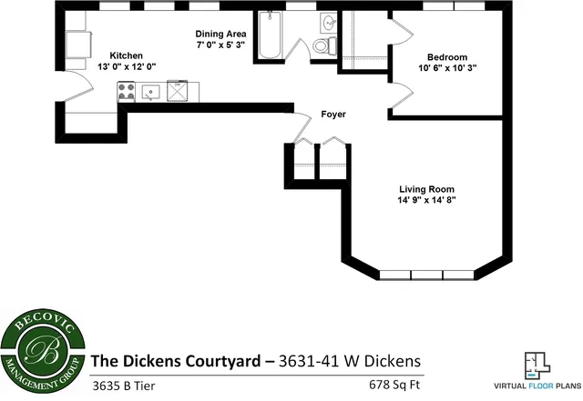 $1,900 | 3635 West Dickens Avenue, Unit 3B, Chicago, IL 60647