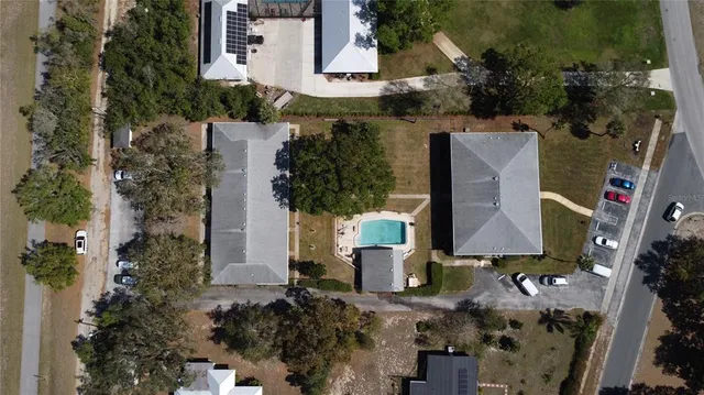 an aerial view of a house