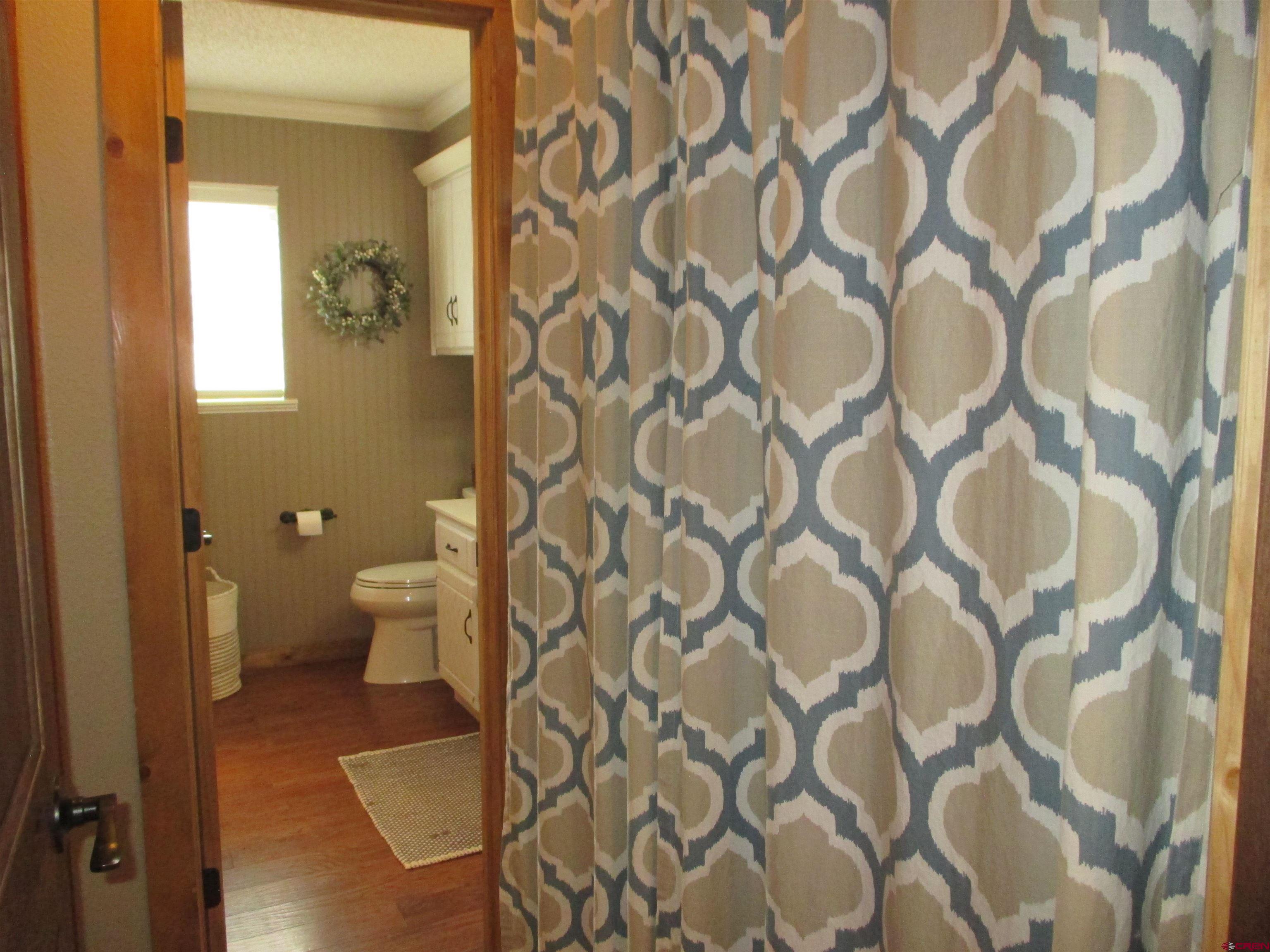 2364 Elk Road Lake City, CO 81235 - Photo 33 of 44 Washer/Dryer area behind curtain and full bath on west side of primary bedroom suite.