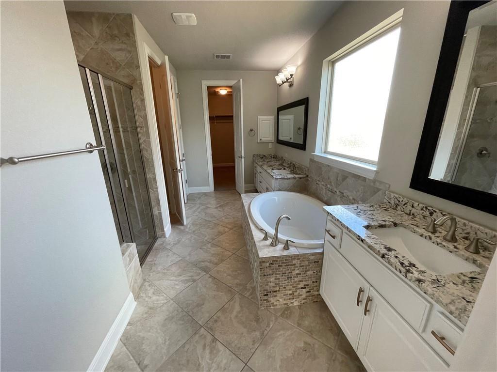 3501 Venezia View Leander, TX 78641 - Photo 10 of 20 a bathroom with a sink a toilet and a mirror