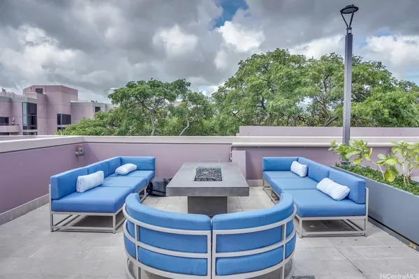 a view of a outdoor seating area