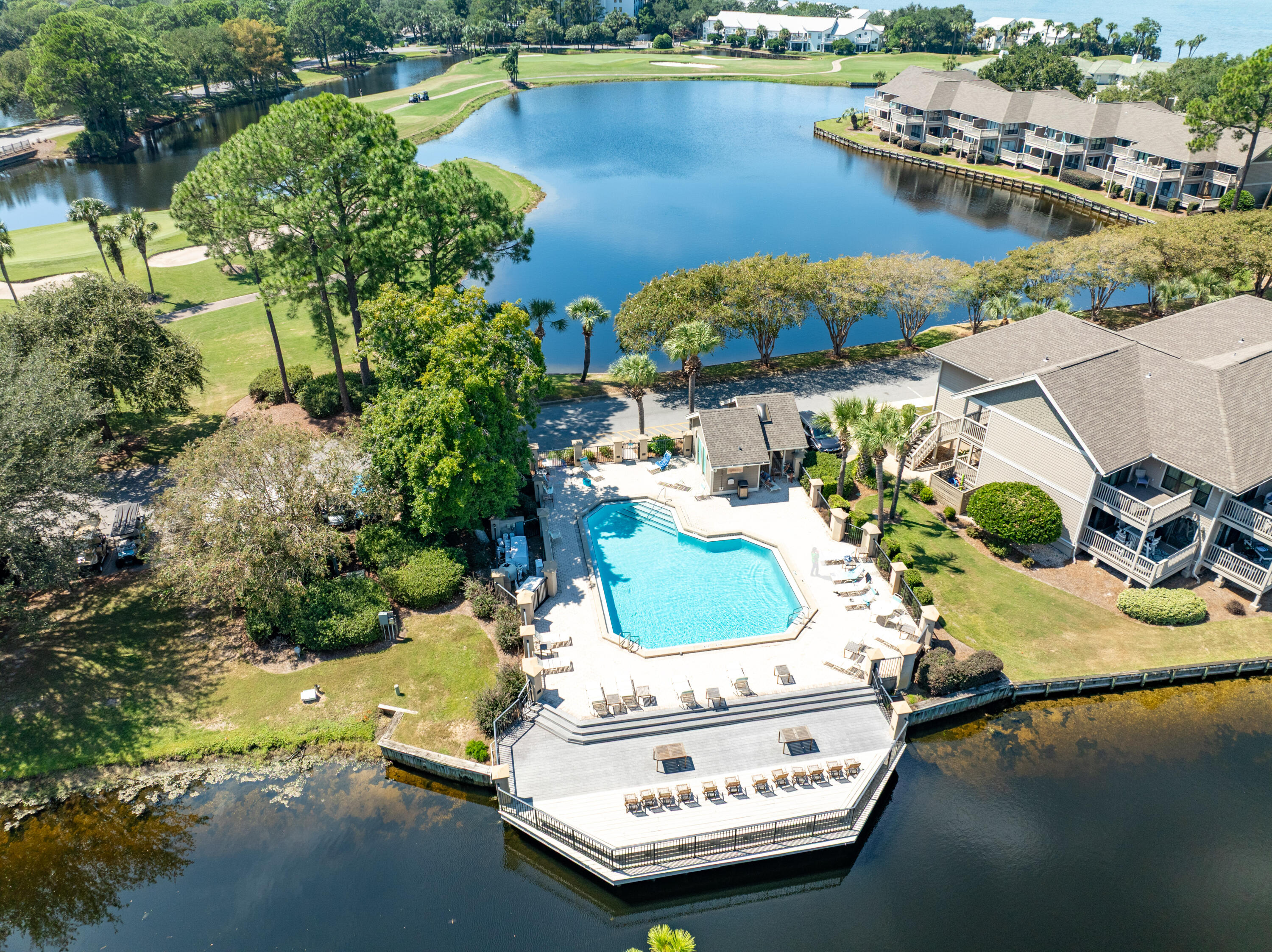 900 Harbour Point Lane, Unit 900 Miramar Beach, FL 32550 - Photo 47 of 64 an aerial view of a house with a lake view