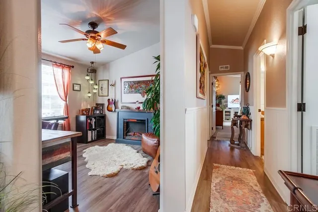 a view of a two chairs in the patio