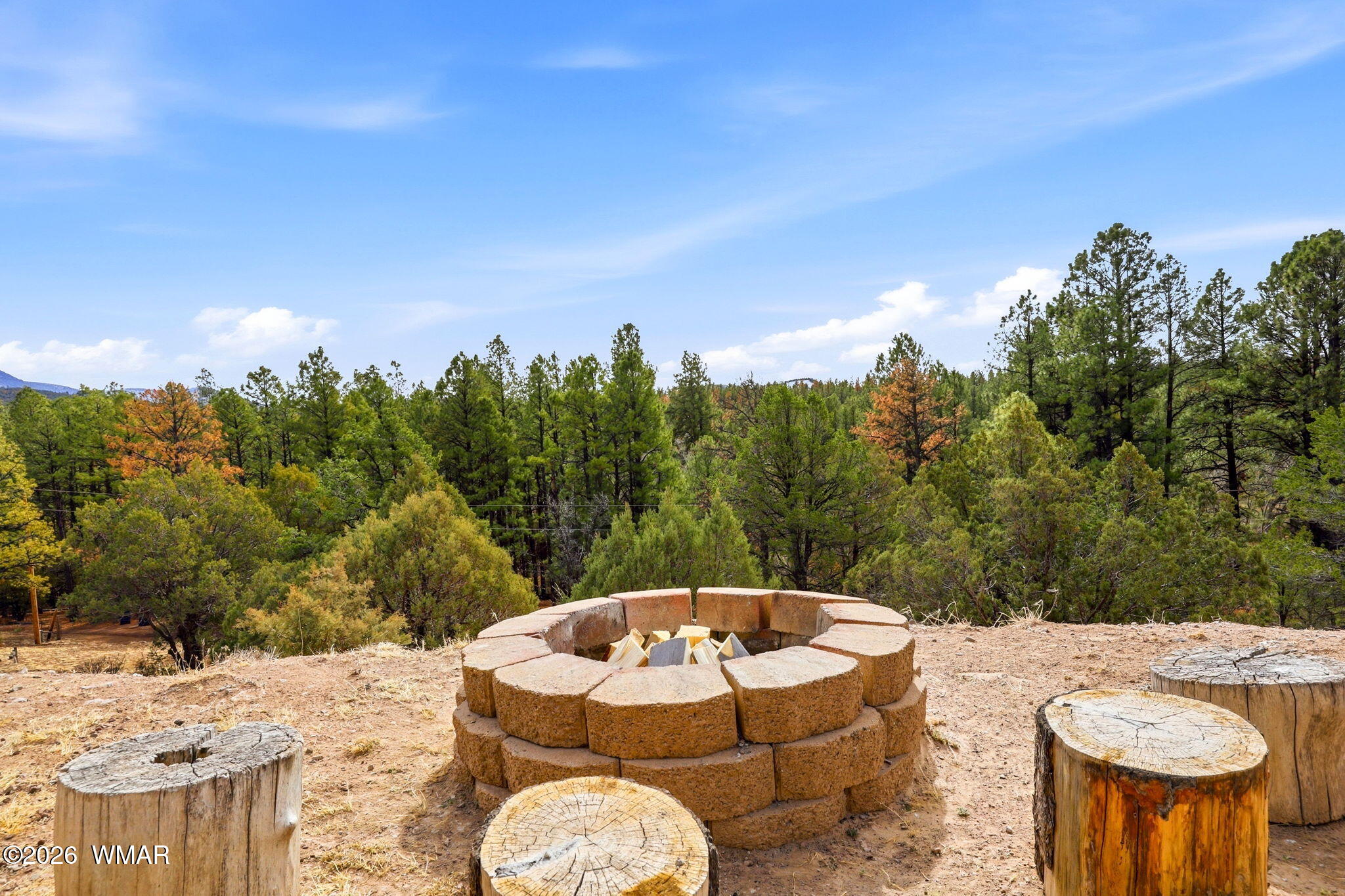 15 Co Road Nutrioso, AZ 85932 - Photo 34 of 46 a view of a backyard with furniture and a garden