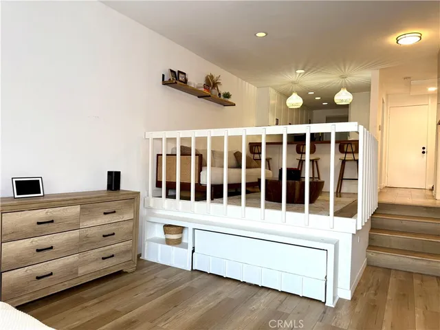 a view of a balcony with an outdoor space