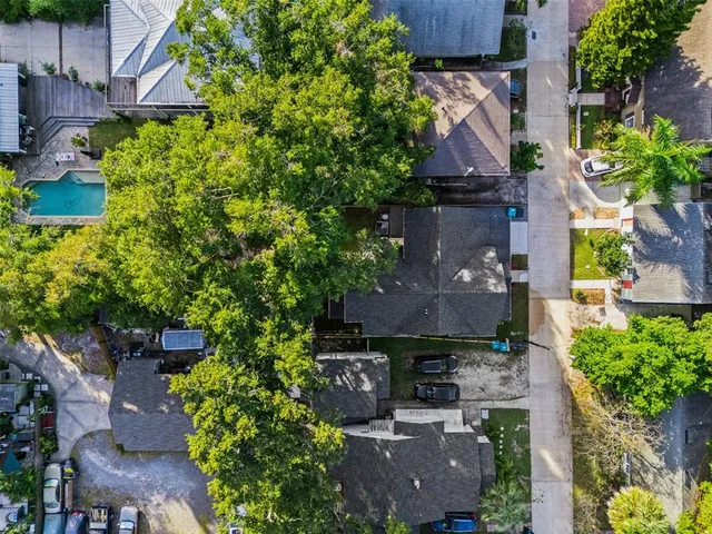 an aerial view of a house