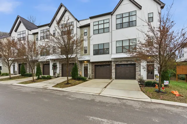 front view of a building with a street