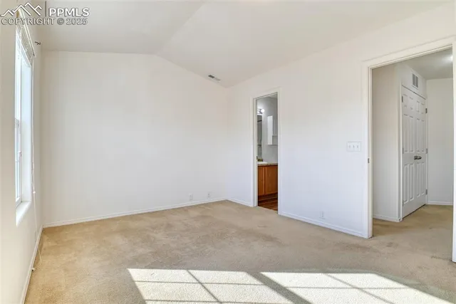 an empty room with closet