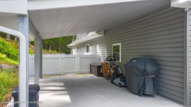 a view of porch with seating space
