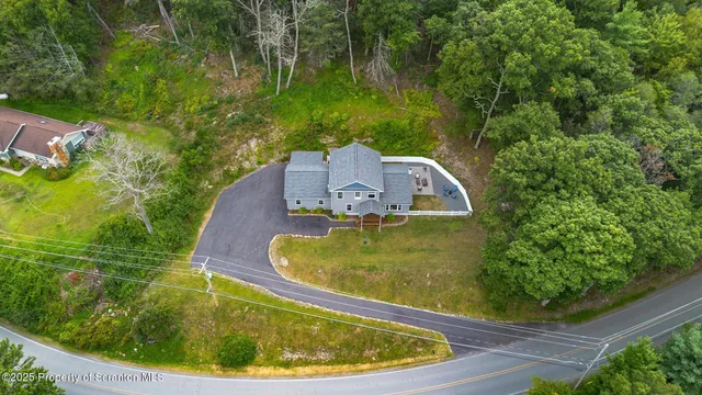 a small pool with trees in the background