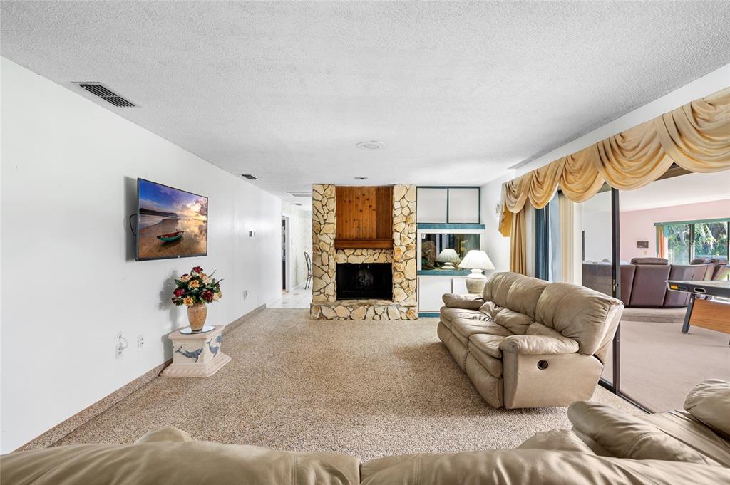 34 Misty Meadow Lane Mulberry, FL 33860 - Photo 13 of 49 a living room with furniture a fireplace and a flat screen tv