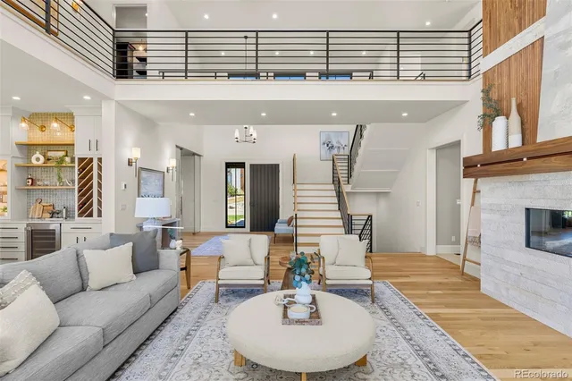 a living room with furniture