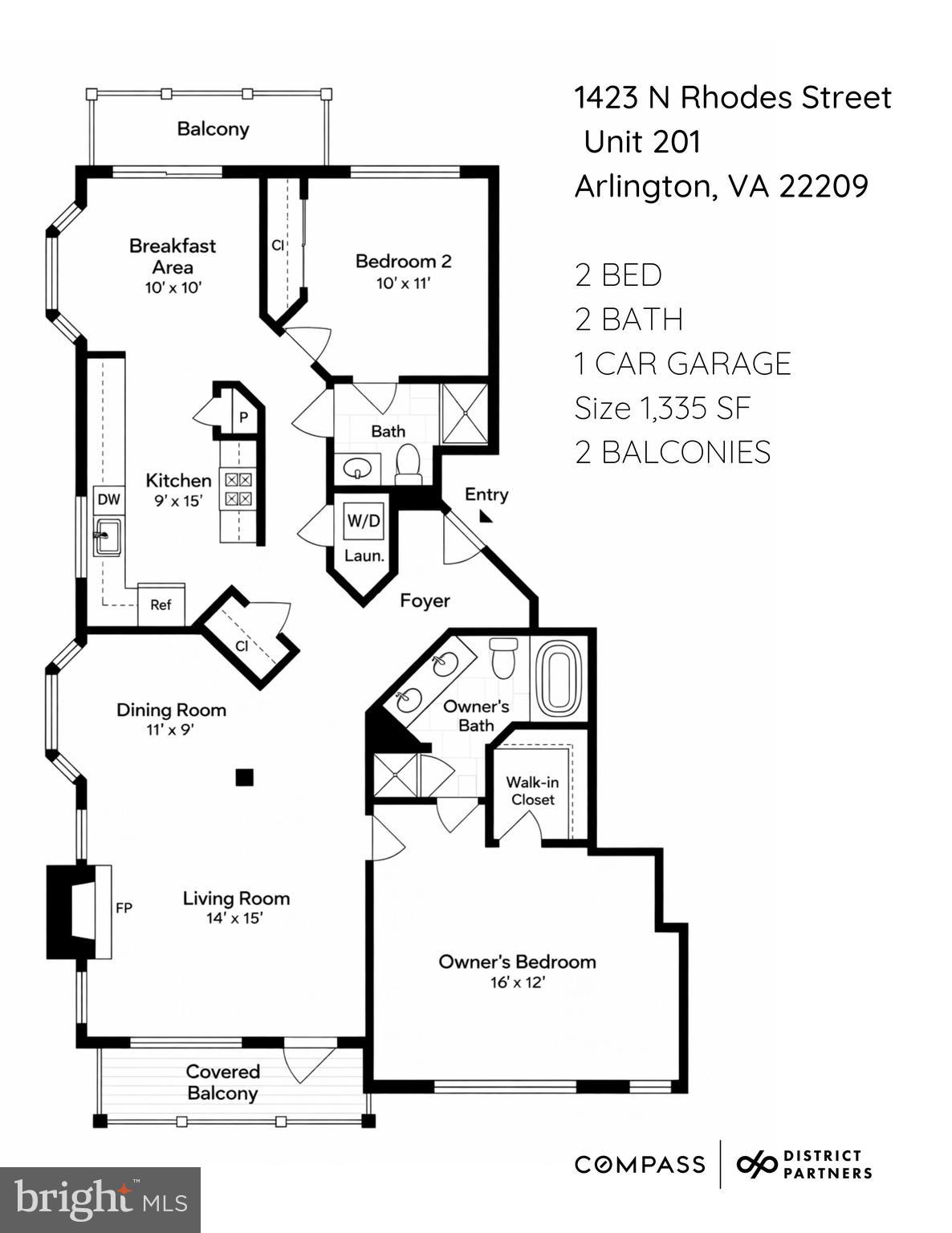 1423 North Rhodes Street, Unit 201 Arlington, VA 22209 - Photo 30 of 30 Floor Plan