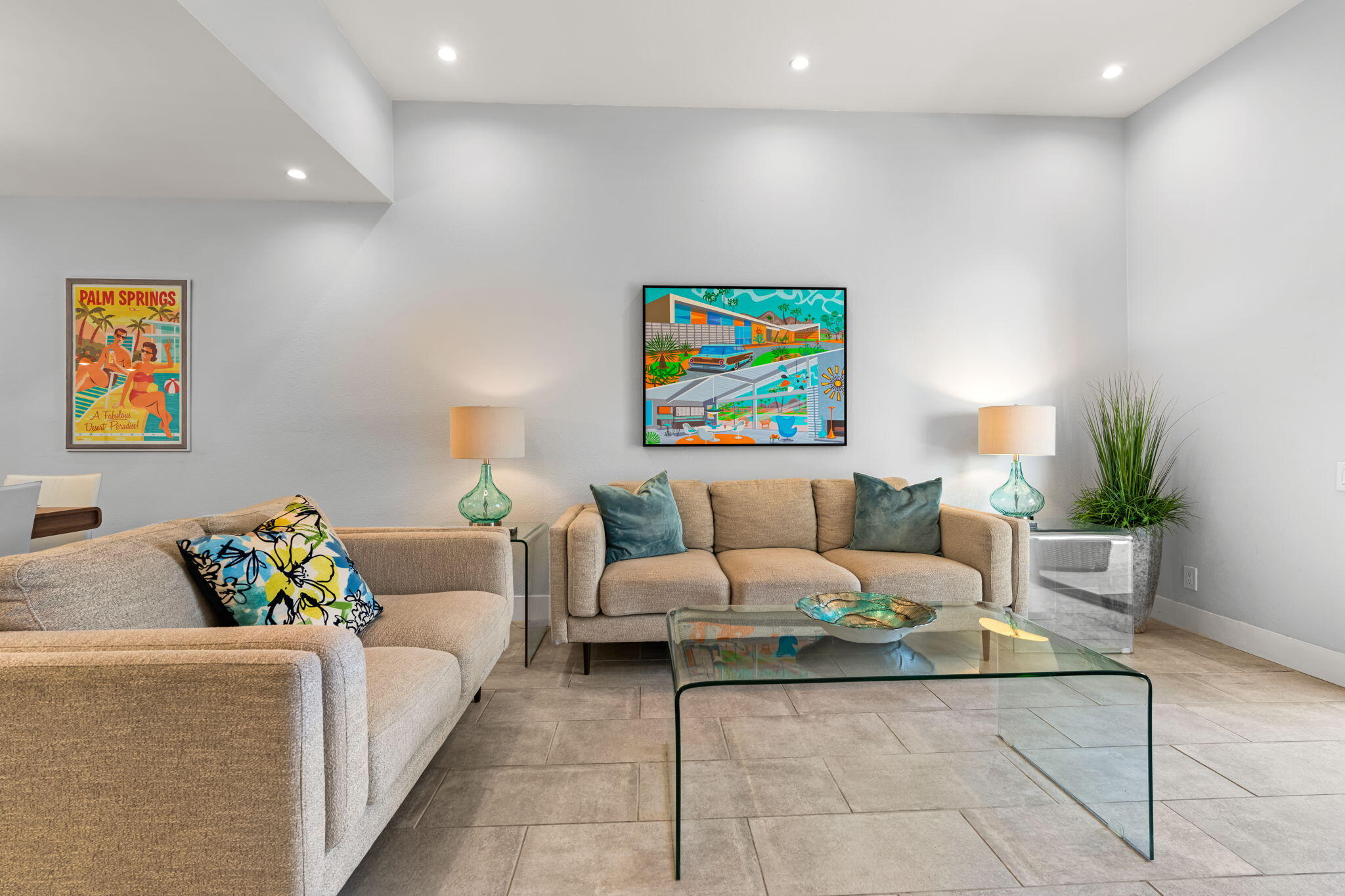 877 East Arenas Road Palm Springs, CA 92262 - Photo 10 of 43 a living room with furniture and painting on the wall