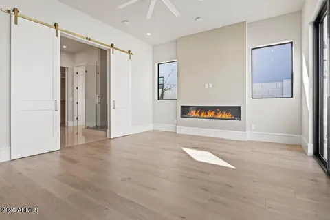 a bathroom with a double vanity sink and mirror