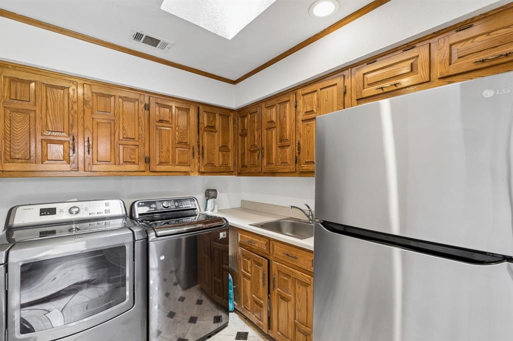 6502 Riverview Lane Dallas, TX 75248 - Photo 24 of 40 Cabinets, sink, room for extra fridge or freezer
