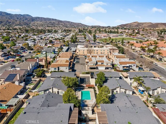 an aerial view of residential building with outdoor space
