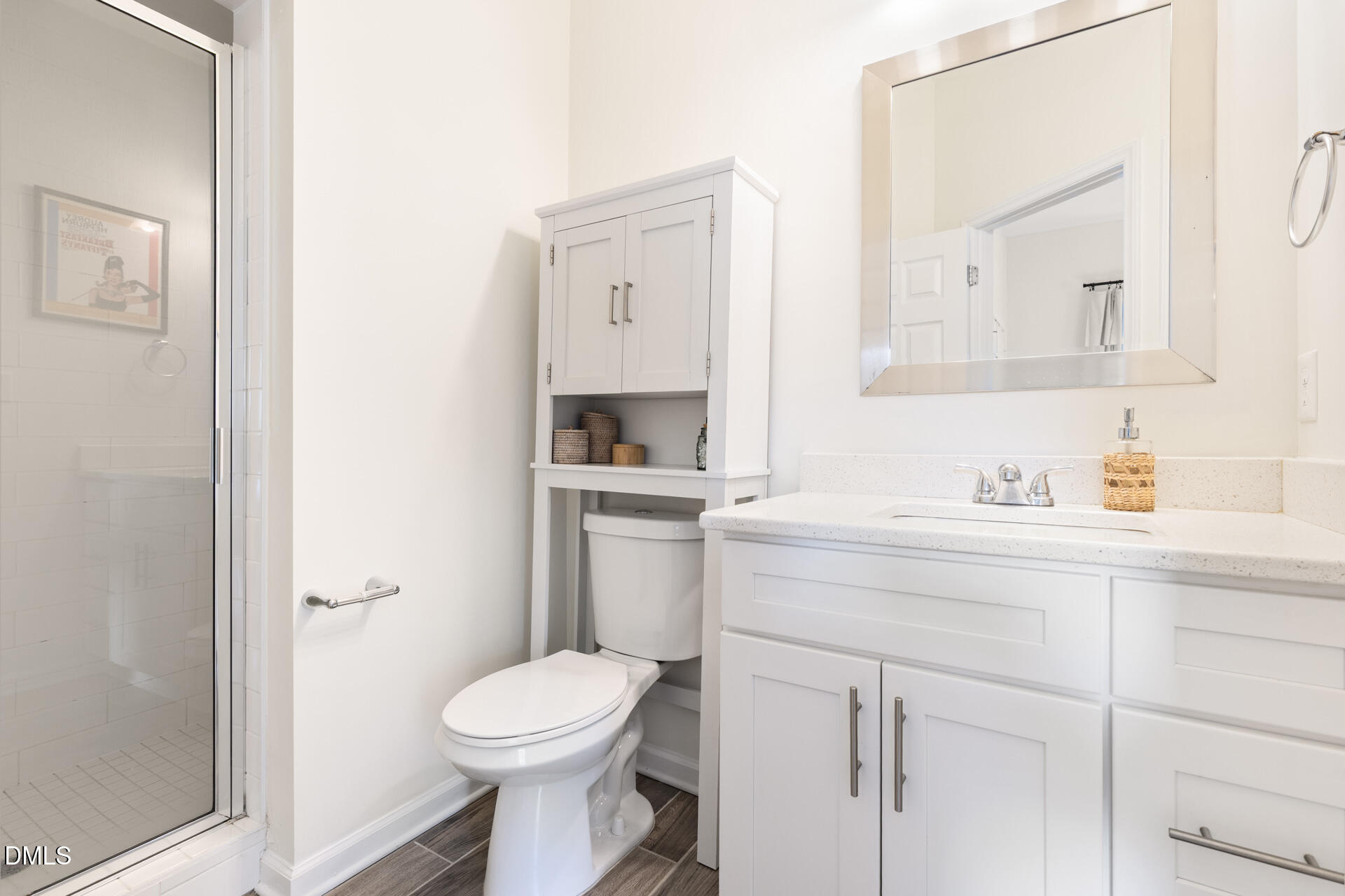 608 Canal Street Durham, NC 27701 - Photo 24 of 36 a bathroom with a sink a toilet and a mirror