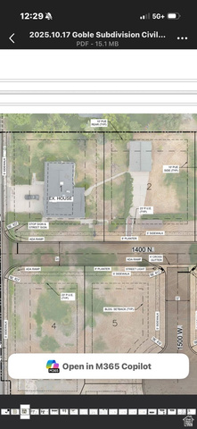 1424 North 1600th West Mapleton, UT 84664 - Photo 35 of 35 Goble Subdivision Civil Plans. Illustrating the layout of the subdivision including lot divisions and existing structures