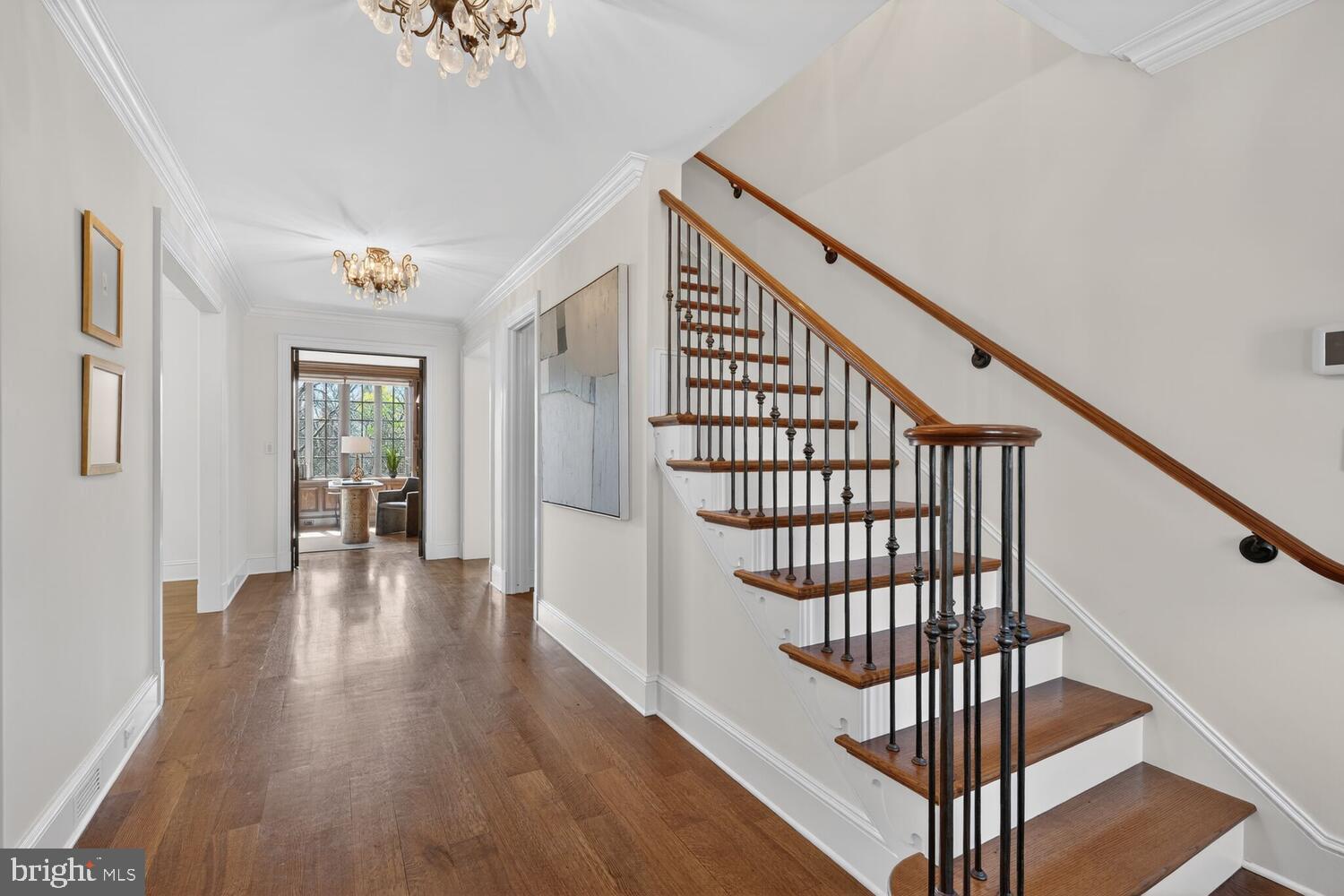 2604 31st Street Northwest Washington, DC 20008 - Photo 3 of 46 a view of staircase with wooden floor and white walls